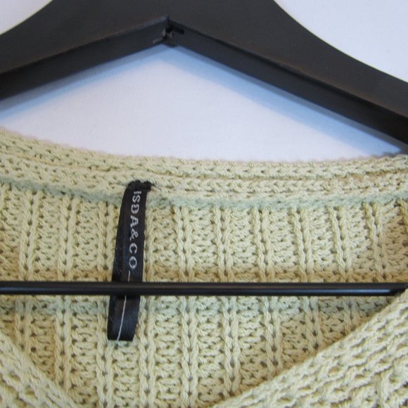 Isda & Co Yellow Crew Neck Loose Knit Pull Over Long Sleeve Sweater - Picture 3 of 6